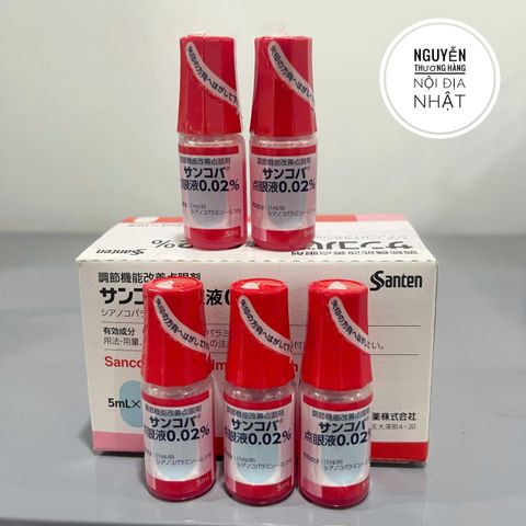 Nhỏ mắt cận Sancoba 0.02% 5ml - Giúp bảo vệ và làm dịu mắt, ngăn ngừa tình trạng khô mắt, thích hợp cho người làm việc lâu trên máy tính.