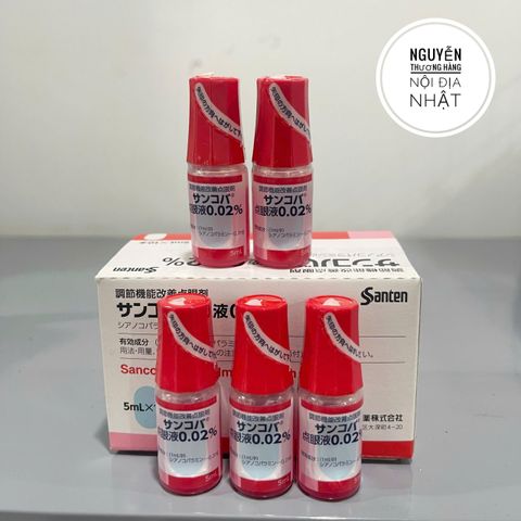 Nhỏ mắt cận Sancoba 0.02% 5ml - Giúp bảo vệ và làm dịu mắt, ngăn ngừa tình trạng khô mắt, thích hợp cho người làm việc lâu trên máy tính.