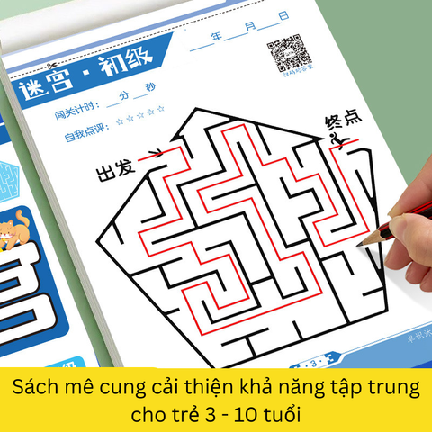 Bộ sách mê cung phát triển tư duy - Tư duy logic cho trẻ từ 3 đến 10 tuổi - Học tập và giải trí sáng tạo
