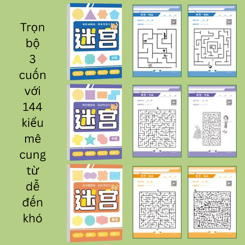 Bộ sách mê cung phát triển tư duy - Tư duy logic cho trẻ từ 3 đến 10 tuổi - Học tập và giải trí sáng tạo