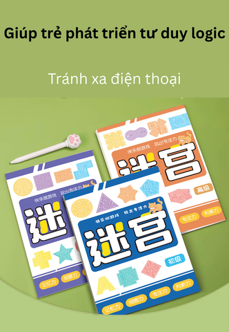 Bộ sách mê cung phát triển tư duy - Tư duy logic cho trẻ từ 3 đến 10 tuổi - Học tập và giải trí sáng tạo