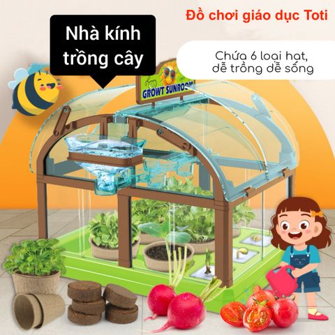 Bộ Kit Nhà Kính Trồng Cây Mini Cho Bé - Đồ Chơi Giáo Dục STEM Quan Sát Sinh Trưởng Cây Cảnh Thân Thiện Môi Trường