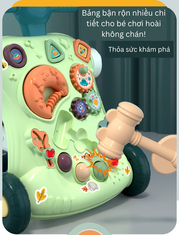 Xe Tập Đi Chòi Chân Đa Năng Có Nhạc Bảng Bận Rộn Chống Lật - Phát Triển Trí Não Cho Bé 10 Tháng Đến 4 Tuổi