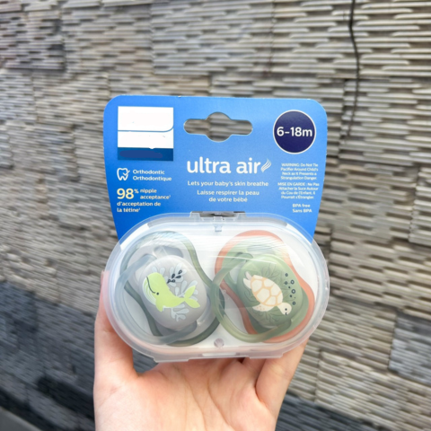 Ty Giả Philips Avent Ultra Soft/Air Cho Bé 6-18M - Núm Ty Chỉnh Nha An Toàn, Dễ Chịu, Không Chứa BPA, Hàng Mỹ