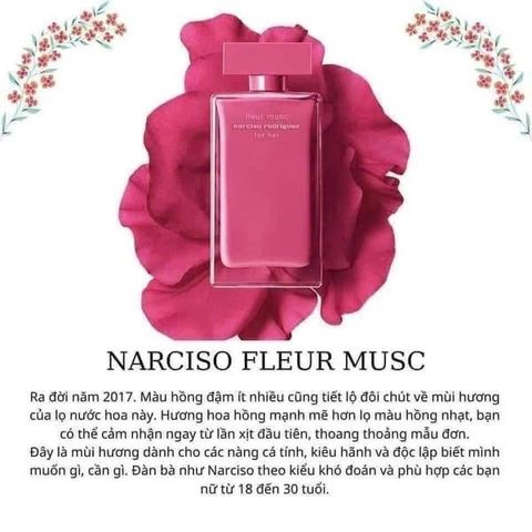Bộ Nước Hoa Narciso Rodriguez 4 Món - Pure Musc Edp, Fleur Edp, Edp, Edt - Quà Tặng Tuyệt Vời Cho Tín Đồ Thơm Hương
