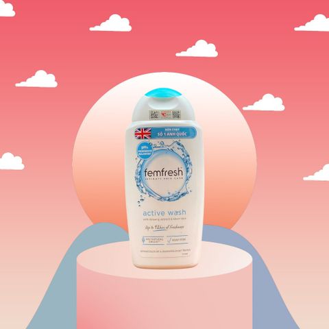 Dung dịch vệ sinh phụ nữ Femfresh Active Wash 250ml - Giải pháp tươi mát cho phái đẹp năng động, không dị ứng, an toàn hàng ngày