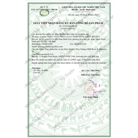 Viên uống bổ não Nature’s Way Ginkgo 2000 - Tăng cường trí nhớ, cải thiện chức năng nhận thức, 120 viên nhập khẩu chính ngạch