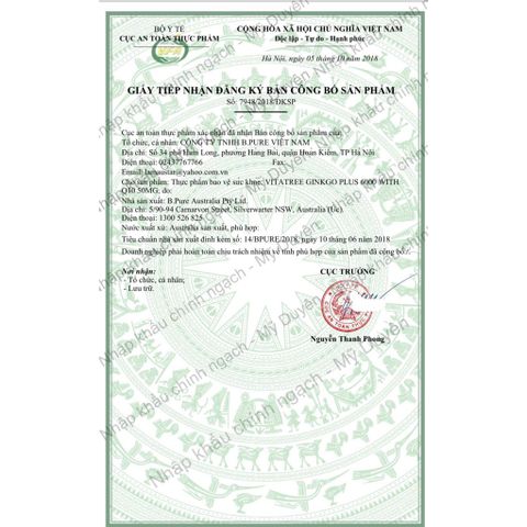 { Nhập Khẩu Chính Ngạch } Viên uống bổ não Vitatree Ginkgo Plus 6000 with Q10 50mg 60 viên