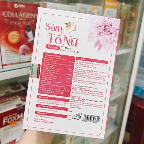 Sâm Tố Nữ VinPharma - Cân Bằng Nội Tiết Tố, Chống Oxy Hóa, Làm Đẹp Da Tóc, Hỗ Trợ Sức Khỏe Xương