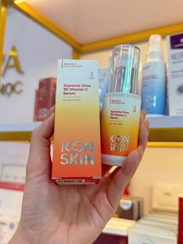 Serum Sáng Da IconSkin Supreme Glow 3D Vitamin C - Dưỡng ẩm, Chống oxy hóa, Làm sáng da tự nhiên, Da săn chắc, Phù hợp mọi loại da