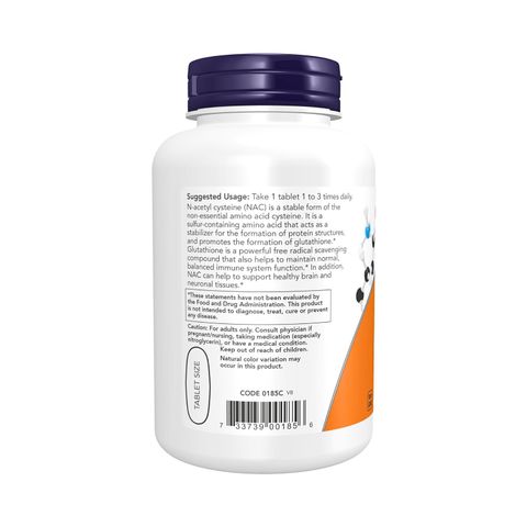Viên Uống NAC 1000 mg NOW Foods Hỗ Trợ Giải Độc Gan & Tăng Cường Miễn Dịch - Hộp 120 Viên Nén từ USA