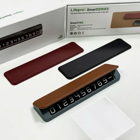 Bảng Số Điện Thoại Ô Tô SmartTAG - Phụ Kiện Sang Trọng Bằng Hợp Kim và Da Cao Cấp, Nâng Tầm Nội Thất Xe Hơi