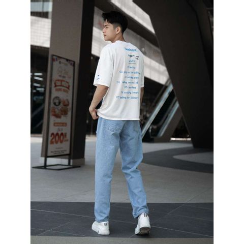 Quần Jean Baggy Nam Nữ Ống Suông Rách Xanh Nhạt Xám - Denim Thời Trang, Chất Liệu Cao Cấp, Đa Dạng Màu Sắc, Phù Hợp Mọi Phong Cách