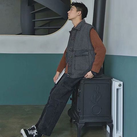 Áo Jean Ghi Lê Unisex Form Rộng Hàn Quốc - Thời Trang Đường Phố Nam Nữ 2021 - Thiết Kế Đơn Giản, Cá Tính