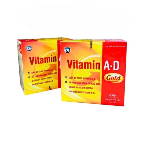 Viên Uống Vitamin A-D Gold PV - Bổ Sung Vitamin A và D Hỗ Trợ Sáng Mắt, Chắc Khỏe Xương và Tăng Cường Sức Đề Kháng - Hộp 100 Viên