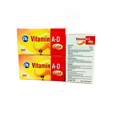 Viên Uống Vitamin A-D Gold PV - Bổ Sung Vitamin A và D Hỗ Trợ Sáng Mắt, Chắc Khỏe Xương và Tăng Cường Sức Đề Kháng - Hộp 100 Viên
