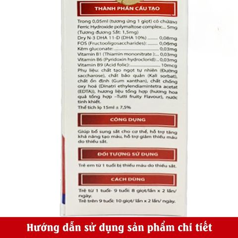 Siro FerroKid Drops Bổ Sung Sắt Cho Trẻ Em - Hỗ Trợ Tăng Cường Khả Năng Tạo Máu - Dạng Giọt Tiện Lợi 15ml