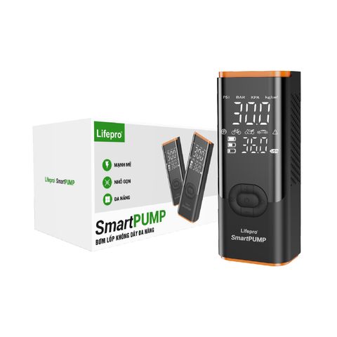 Bơm Lốp Ô Tô Không Dây Đa Năng Lifepro SmartPUMP - LED Hiện Thị Áp Suất, Chế Độ Bơm Thông Minh, Sạc Dự Phòng, Thiết Kế Gọn Nhẹ