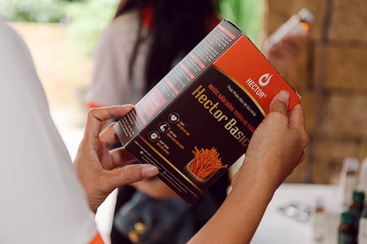 Nước đông trùng hạ thảo Hector Basic - Bảo vệ sức khỏe, tăng cường đề kháng, hỗ trợ phục hồi thể lực, hộp 10 gói 25ml