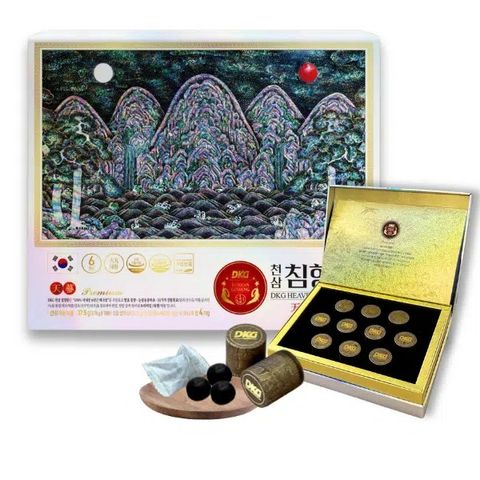 Viên Thiên Sâm Trầm Hương DKG Hàn Quốc - An Cung Hộp 10 Viên Hỗ Trợ Sức Khỏe và Giảm Căng Thẳng, Chính Hãng Nhập Khẩu