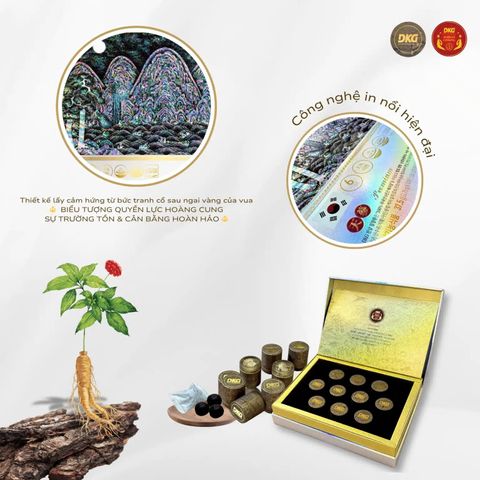 Viên Thiên Sâm Trầm Hương DKG Hàn Quốc - An Cung Hộp 10 Viên Hỗ Trợ Sức Khỏe và Giảm Căng Thẳng, Chính Hãng Nhập Khẩu