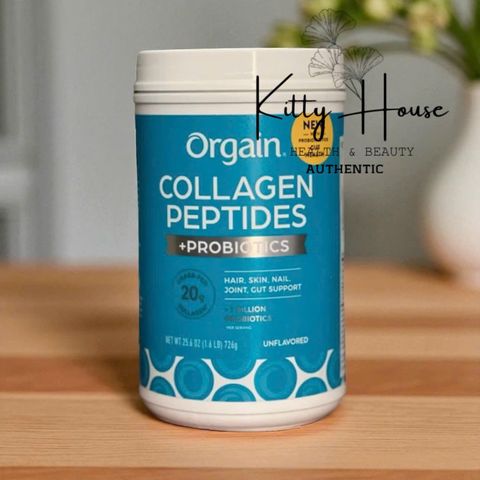 Bột Collagen Thủy Phân Orgain Collagen Peptides + Probiotics Unflavored 726g - Giúp Làm Đẹp Da và Tăng Cường Sức Khỏe Tiêu Hóa