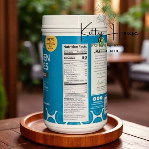 Bột Collagen Thủy Phân Orgain Collagen Peptides + Probiotics Unflavored 726g - Giúp Làm Đẹp Da và Tăng Cường Sức Khỏe Tiêu Hóa