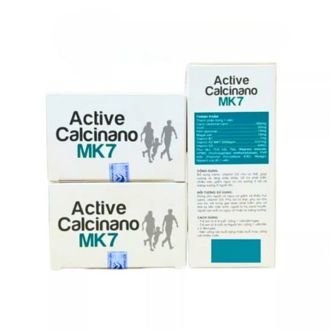 Viên Uống Canxi Active Calcinano MK7 D3K2 - Bổ Sung Canxi và Vitamin D3 Hỗ Trợ Tăng Chiều Cao, Hộp 30 Viên, Dinh Dưỡng Cho Trẻ Em và Người Lớn