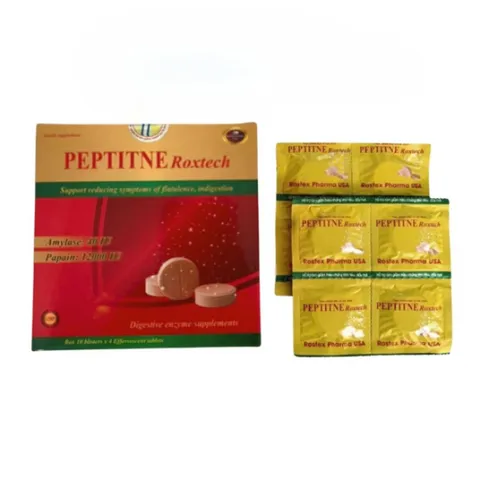 Viên Sủi Tiêu Hóa Peptitne Roxtech 40V - Hỗ Trợ Giảm Đầy Hơi, Chướng Bụng, Khó Tiêu, Bổ Sung Enzyme Tiêu Hóa Vượt Trội