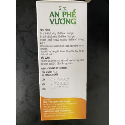 Siro An Phế Vương - Thực phẩm chức năng bổ phế, tiêu đờm, chiết xuất cao lá thường xuân nhập khẩu Pháp - Lọ 100ml