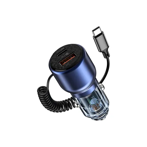 Củ Sạc Nhanh Ô Tô RECCI RCC-N22 - Tích Hợp Dây Type-C PD 65W, 2 Cổng Sạc USB 45W, Thiết Kế Nhỏ Gọn, Sang Trọng, Bảo Hành 1 Đổi 1