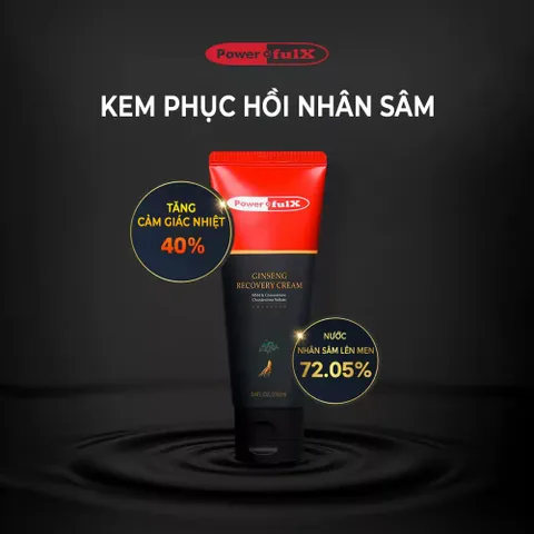Kem Phục Hồi Powerful-X Ginseng 100ml - Giảm Đau, Hỗ Trợ Phục Hồi Cơ Khớp Từ Nhân Sâm Hàn Quốc, Dưỡng Da Sáng Khỏe