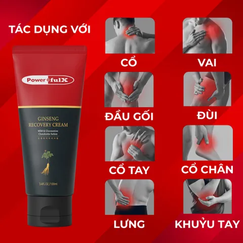 Kem Phục Hồi Powerful-X Ginseng 100ml - Giảm Đau, Hỗ Trợ Phục Hồi Cơ Khớp Từ Nhân Sâm Hàn Quốc, Dưỡng Da Sáng Khỏe