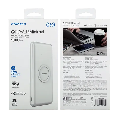 Pin Sạc Dự Phòng Không Dây Momax QPower IP89 IP82 20000mAh 10W (có chức năng sạc không dây)