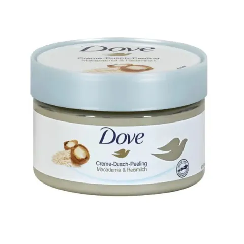 Kem Tẩy Tế Bào Chết Dove Macadamia & Sữa Gạo 225ml - Dưỡng Da Mềm Mịn & Tươi Sáng, Phù Hợp Với Mọi Loại Da, Chiết Xuất Tự Nhiên