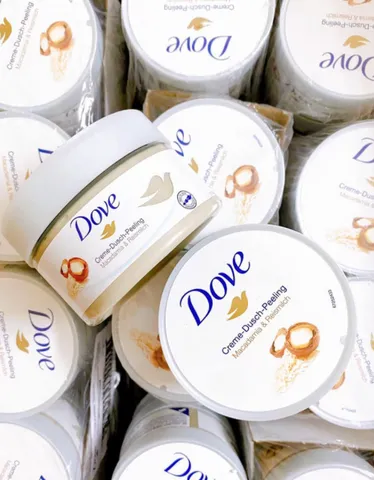 Kem Tẩy Tế Bào Chết Dove Macadamia & Sữa Gạo 225ml - Dưỡng Da Mềm Mịn & Tươi Sáng, Phù Hợp Với Mọi Loại Da, Chiết Xuất Tự Nhiên