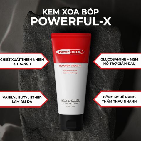 Kem Phục Hồi Powerful-X Recovery Cream+ Hàn Quốc 30ml - Giảm Đau, Phục Hồi Cơ Bắp, Hỗ Trợ Giảm Viêm Khi Chơi Thể Thao