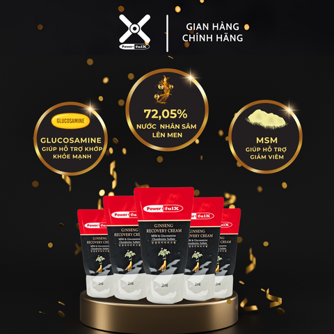 Combo 5 Gói 2ml Kem Phục Hồi Nhân Sâm Powerful-X Ginseng Recovery Cream - Giảm Đau, Ủ Da, Hỗ Trợ Tăng Cường Cơ Khớp Hàn Quốc