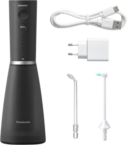 Máy Tăm Nước Siêu Âm Panasonic EW-DJ86-K503 - Công Nghệ Làm Sạch Hiệu Quả, 5 Mức Áp Suất, Dung Tích 200ml, Phù Hợp Chỉnh Nha