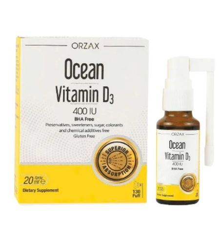 OCEAN Vitamin D3 dạng xịt 20ml - Hỗ trợ phát triển chiều cao, hấp thu canxi, chắc khỏe xương răng cho trẻ em