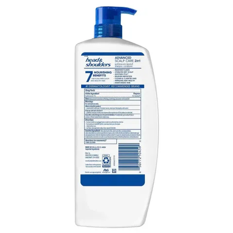 Dầu Gội Head and Shoulders 2-in-1 Advanced Scalp Care 1.18 Lít - Chống Gàu, Dưỡng Tóc Mềm Mượt Với Aloe Vera và Coconut Water