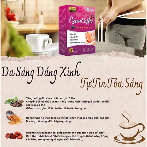 Cà Phê Giảm Cân Đông Trùng Linh Chi Đen - Giúp Đốt Mỡ, Thon Gọn Vóc Dáng Với Gừng Đen, Mâm Xôi Đen - Công Thức Từ Thiên Nhiên Khỏe Mạnh.