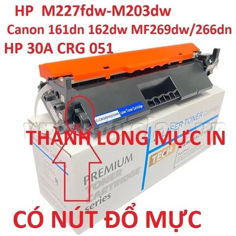 Hộp Mực 30A (Cartridge CF230A) Cho Máy In HP LaserJet M203dn, M203dw, M227sdn, M227fdn - In Đen Chất Lượng Cao, Nạp Lại Dễ Dàng