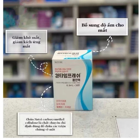Nước Nhỏ Mắt Onetime Fresh Eye Drops - Vitamin Tươi Chống Khô Mỏi Mắt, Giải Quyết Khó Chịu, 30 Ống Hàng Xách Tay