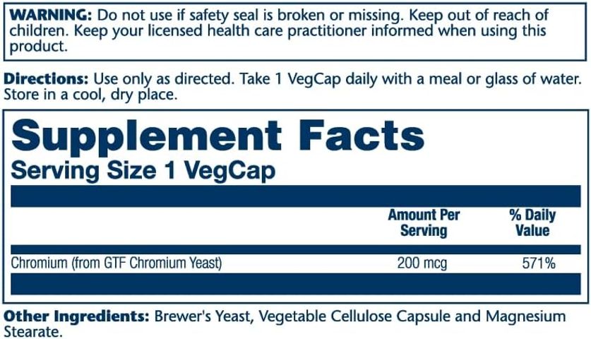 Viên Uống Chromium GTF Solaray 200mcg Nhập Mỹ Hỗ Trợ Người Tiểu Đường Tăng Cường Sức Khỏe (Hộp 100 viên) - YoungFit