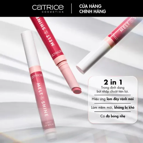 Son Dưỡng Có Màu Catrice Melt & Shine Juicy Lip Balm 070 Pink Hawaii 1.3g - Chăm Sóc Môi, Cung Cấp Độ ẩm, Màu Sắc Tươi Tắn