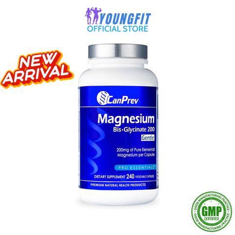 Viên uống Magnesium Bisglycinate CanPrev - Tăng Cường Trí Nhớ, Giảm Căng Thẳng, Hỗ Trợ Sức Khỏe Cơ Bắp (Hộp 120-240 viên)