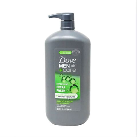 Sữa Tắm & Rửa Mặt Nam Dove Men Care Extra Fresh 946ml - Dưỡng Ẩm da Khỏe Mạnh và Thoải Mái, Công Nghệ MicroMoisture