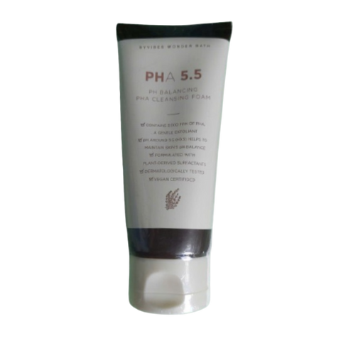 Sữa Rửa Mặt Thuần Chay Wonder Bath PHA 5.5 - Tẩy Tế Bào Chết, Cân Bằng PH, Làm Sạch Nhẹ Nhàng, Chăm Sóc Da Mụn, 130ml