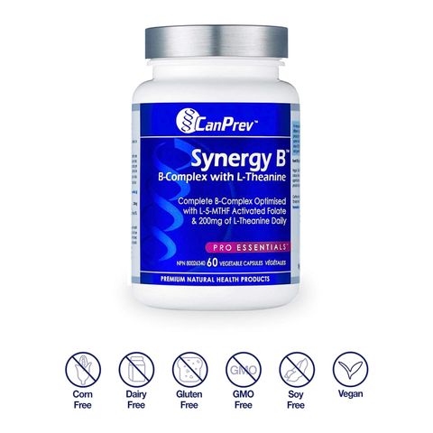 Viên Uống Synergy B-Complex CanPrev - Hỗ Trợ Sức Khỏe Tinh Thần và Hệ Tuần Hoàn, 60 Viên - Sản Phẩm Thuần Chay Từ Canada